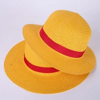 Luffy Hat Straw Hat Performance Animation Cosplay Accessories Hat Summer Sun Hat Yellow Straw Hats for Women 31 35CM 4