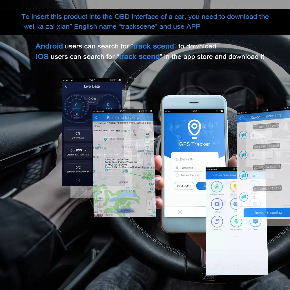 OBD2 gps трекер мини V20 OBD OBD2 Bluetooth 4,0 сканер для IOS/Android трекер gps локатор Авто Мини автомобиль gps Авто OBD2 трекер