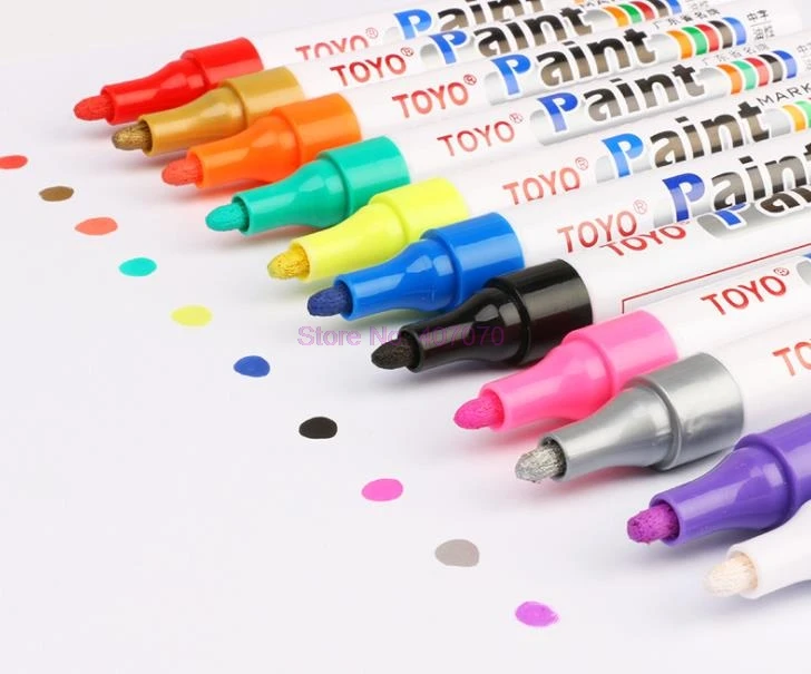 by DHL or Fedex 200pcs White Car Motorcycle Whatproof Permanent Tyre Tire Tread Rubber Paint Marker Pen 5 colors cheapest