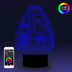 NiteApps 3D космическая капсула ночник настольная Иллюзия украшение лампа подарок на день рождения приложение/сенсорное управление