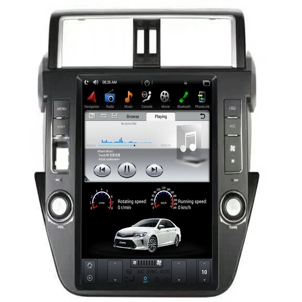 Android Tesla стиль большой экран автомобиля gps навигация для TOYOTA Land Cruiser Prado 150+ головное устройство мультимедиа без DVD плеер