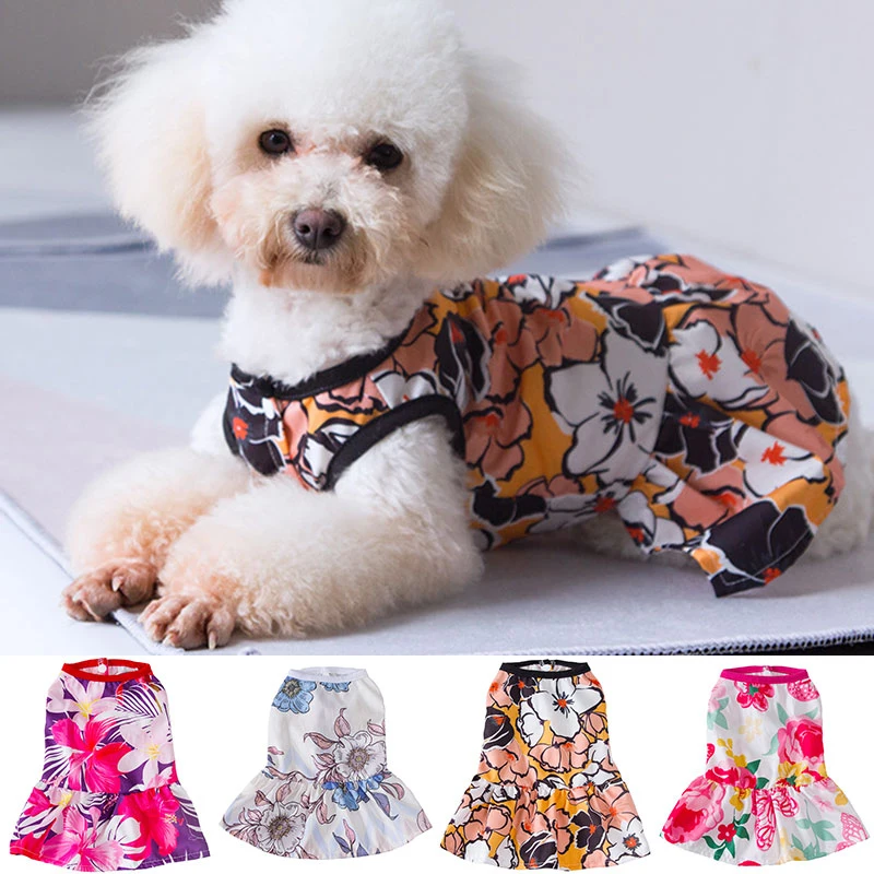 

Dog Mini Sweet Printing Princess Dress Thin Dog Cat Pet Costume Spring Summer Dress For Small Dogs Chiahuhua Dog Clothes Dresses