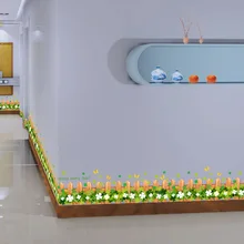 Стиль XH7219 красивый клевер забор Цветок Плинтус наклейки на стену гостиная спальня угловая декоративная живопись клей Pa