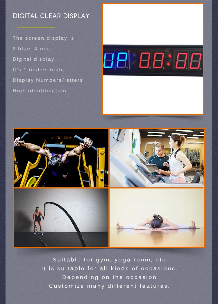 THINKHONGHAO 6 Digit Large Gym Sports Stopwatch Remote Control Timer Clock