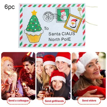 

2020 Envelope 6pc Christmas Envelope Candy Bag Card Bag Christmas Tree Hanging Decoration Конверты Фотобумага Dropshipping
