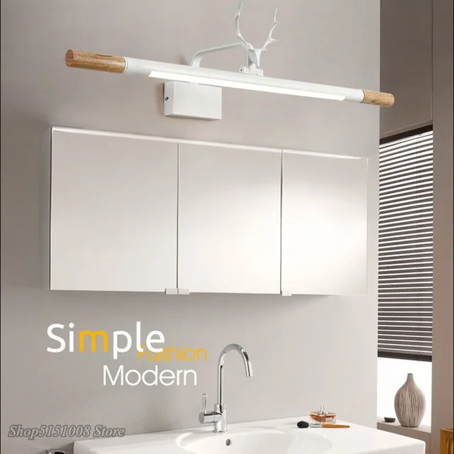 $US $75.97  Nordic Creative antlers LED vanity table For Bathroom Mirror Light Wooden Wall lamp Modern Bedside 