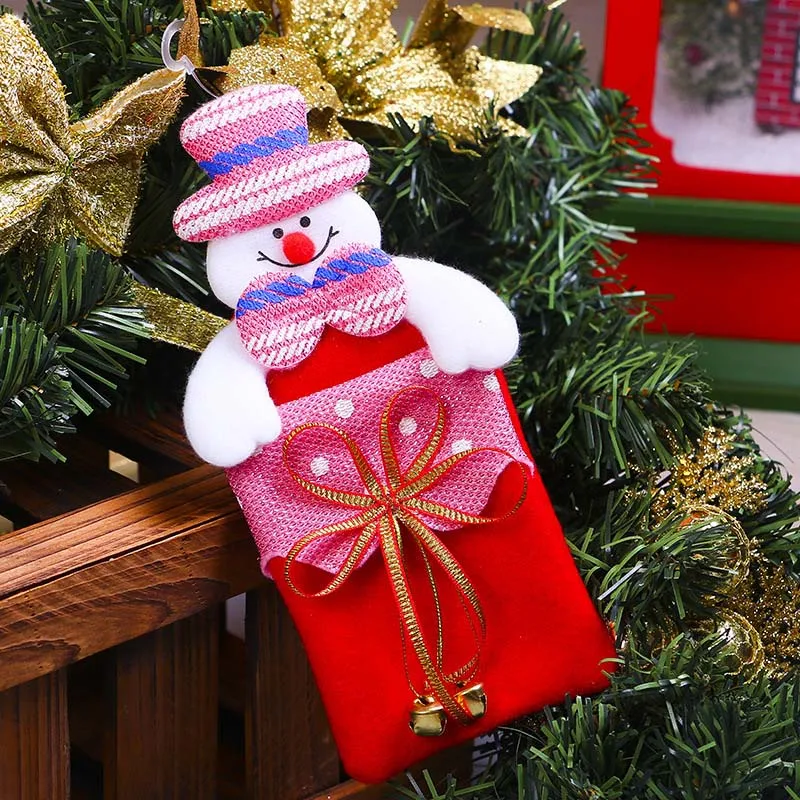 Подарок Санта-Клауса, снеговика, лося, сумки для конфет, рождественская елка, подвесные украшения, новогодний Рождественский Декор, вечерние украшения для дома 62652 - Цвет: 2PD-62652-2