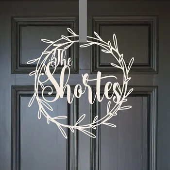 

Personalized wood ornament Custom Name Sign Farmhouse Door Wreath Sign Door Sign Family Name Sign Entry Decoration