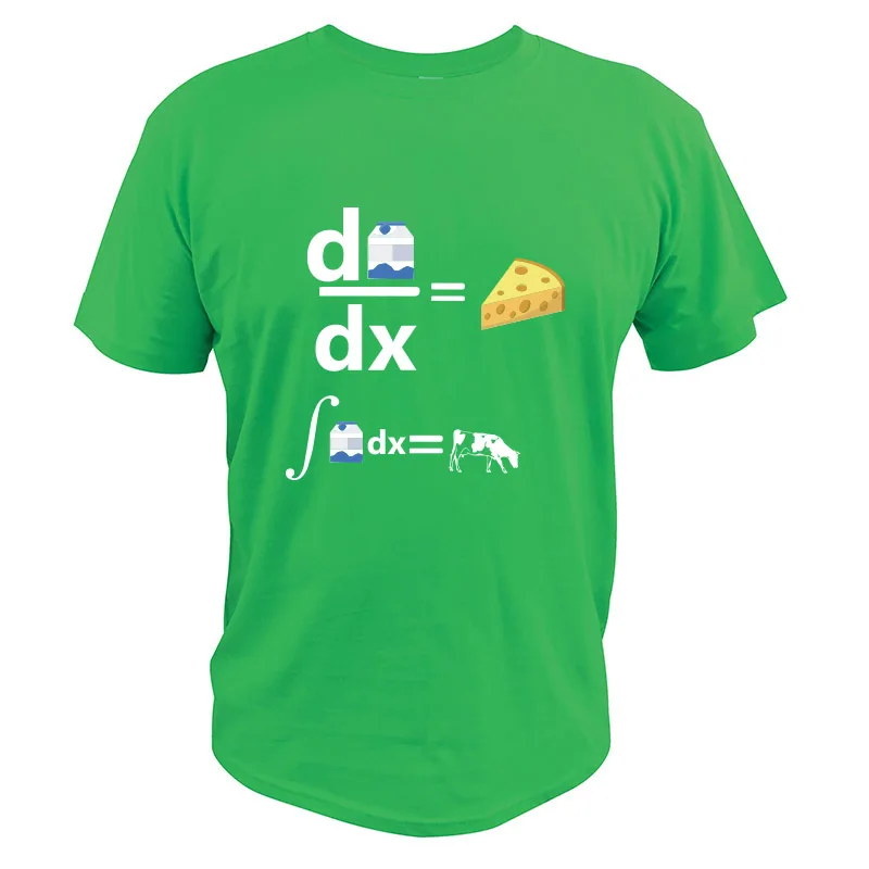 Milk Differential Is Cheese футболка корова Geek Science Math Camiseta обратный расчет молока корова футболка европейский размер - Цвет: Зеленый