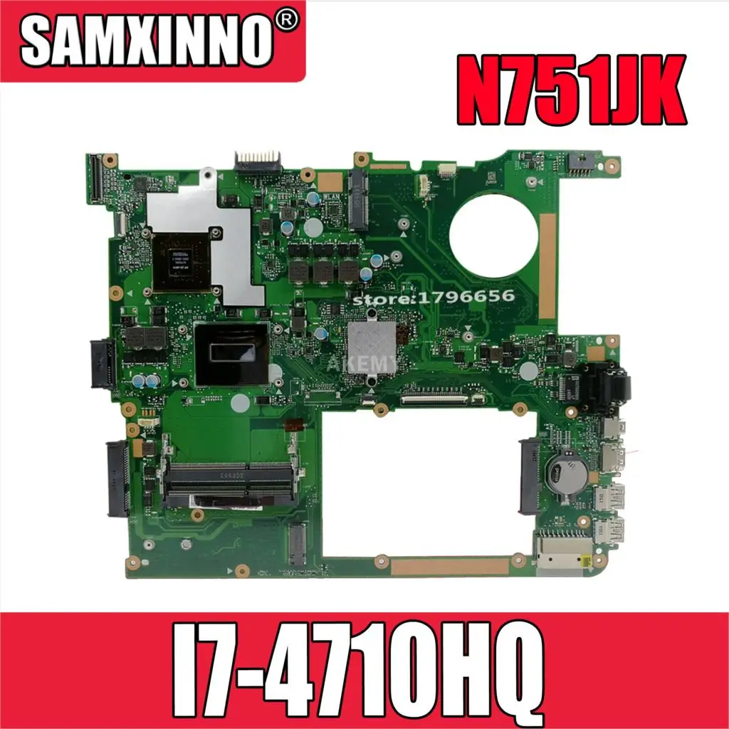 Материнская плата N751JK для For Asus N751J материнская ноутбука I7 4710HQ EDP карта с GTX850 4g