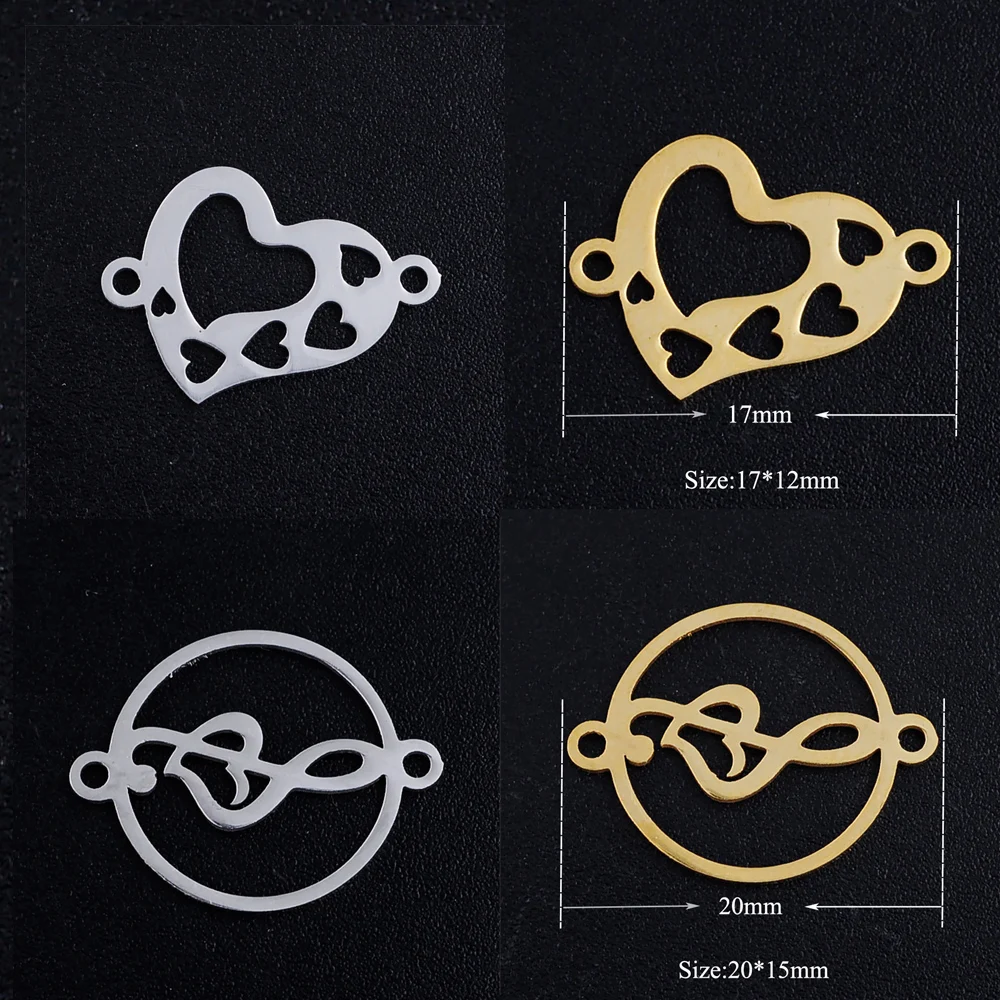 10pcs/lot Music Symbol Heart Stainless Steel DIY Jewelry Connector Charms Wholesale Bracelet Making Accessories | Украшения и