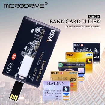 

Credit Bank Card USB Flash Drive HSBC MasterCard Bradesco 16GB 32GB Memory stick flash usb Pendrive 64GB 128GB Pen drive