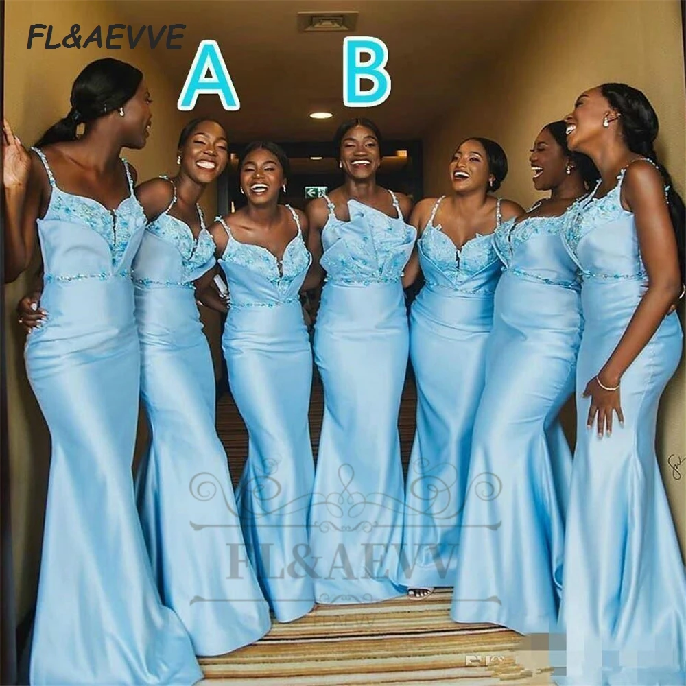 baby-blue-spaghetti-mermaid-bridesmaid-dresses