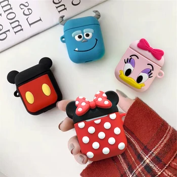 

Bluetooth Earphone Case for Airpods 2 1 Accessories Protective Cover Bag Anti-lost Cute Cartoon DIY Silicone headphone case