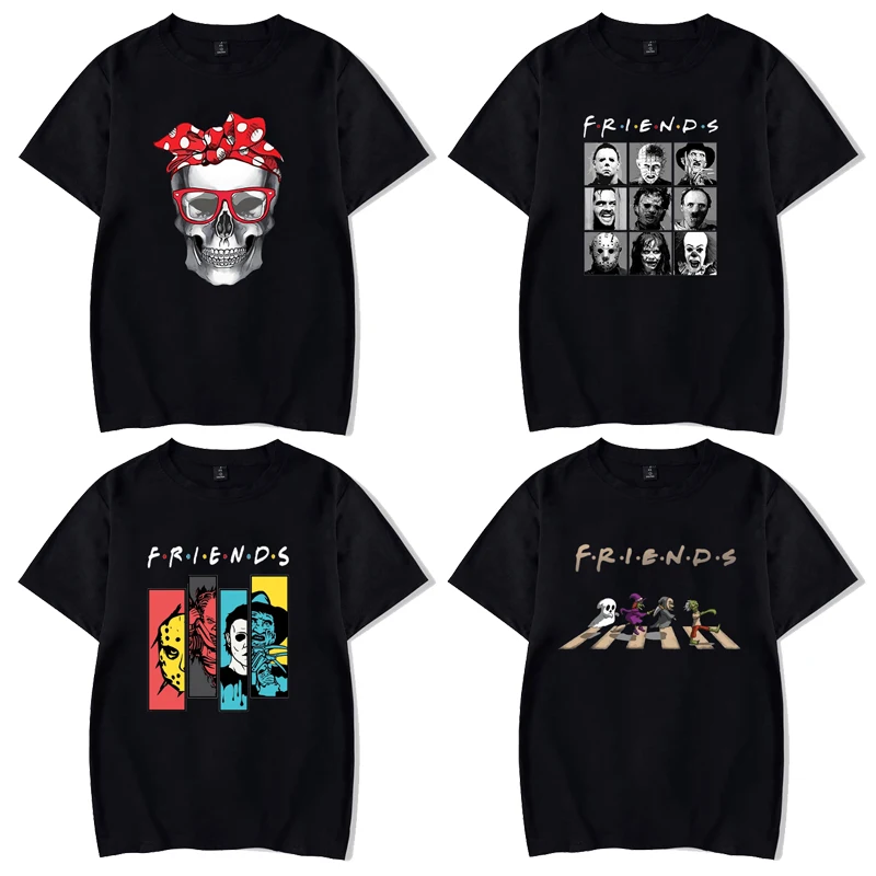 

Unisex Halloween Horror Friends T Shirts Men Women Kids Teens Tshirts Adult Child Skeleton Graphic T-shirts Clothes Tee Tops