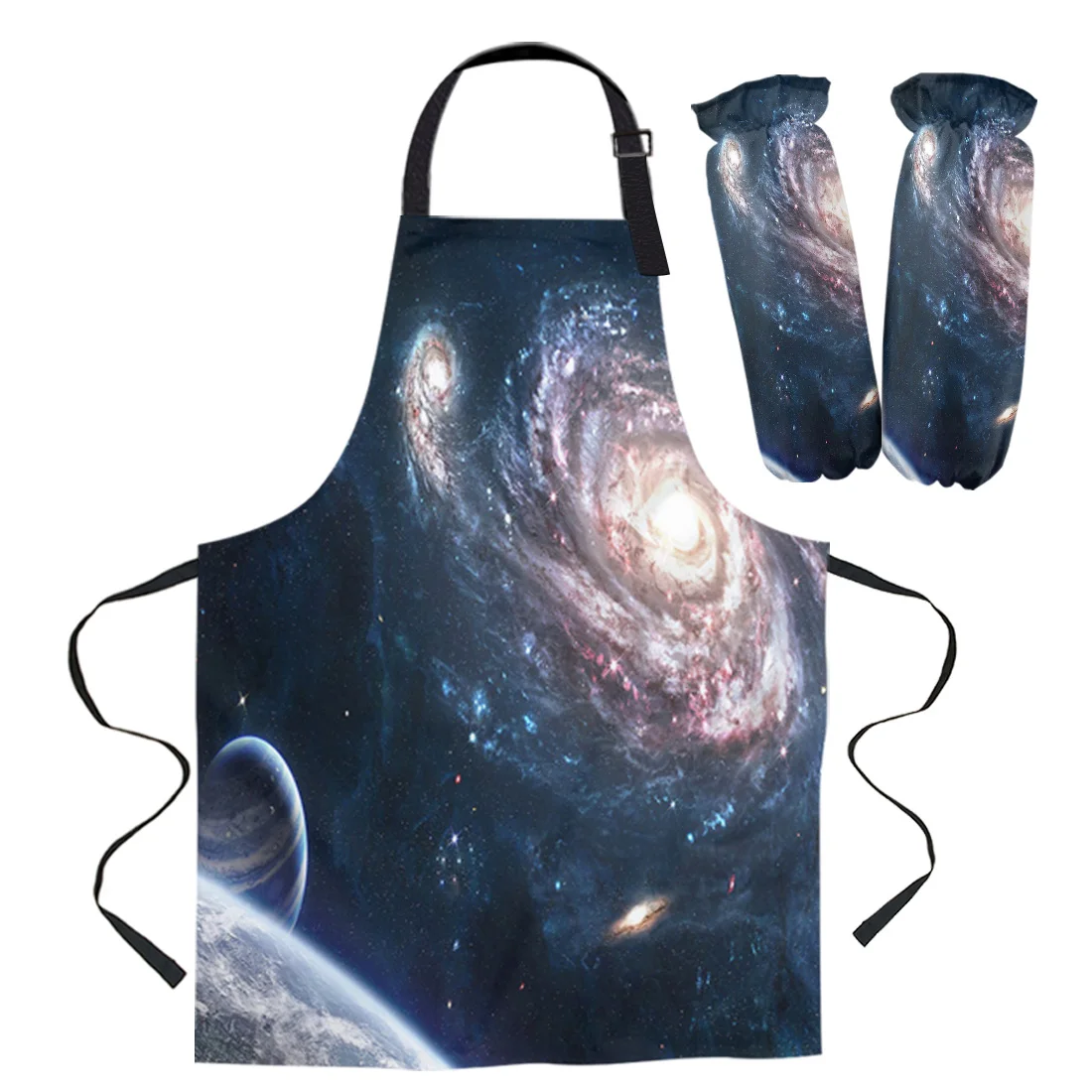 Galaxy Bright Starry Sky Kitchen Aprons Kit Unisex Dinner Party Cooking