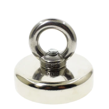 

1Pc Pulling Mounting D60Mm Neodymium Magnet Neodymium Magnetic Pot with Ring Fishing Gear, Deap Sea Salvage Equipments
