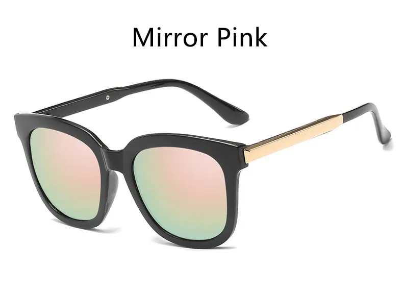 Винтажные большие квадратные солнцезащитные очки, женские вечерние солнцезащитные очки с прозрачной оправой, известный бренд, дизайнерские черные очки, красивые зеркальные очки - Цвет линз: black pink