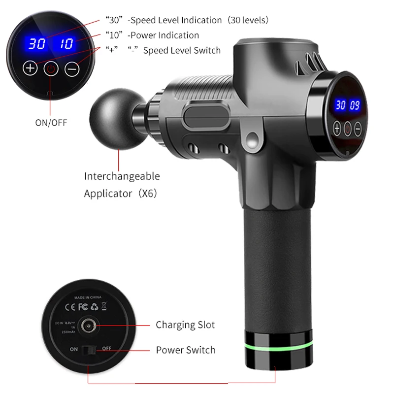 Massage Gun Fascia Gun Deep Muscle Relax Massage Electric Massager Fitness Equipment Noise Reduction Design For Male Female Back