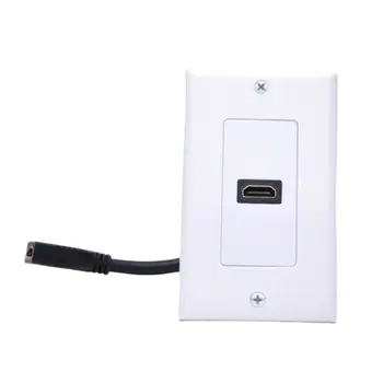 

1-Port HDMI Pigtail Wall Face Plate Panel Cover Outlet Extender 4K ARC HDR White 3D 1080P Wall Covering