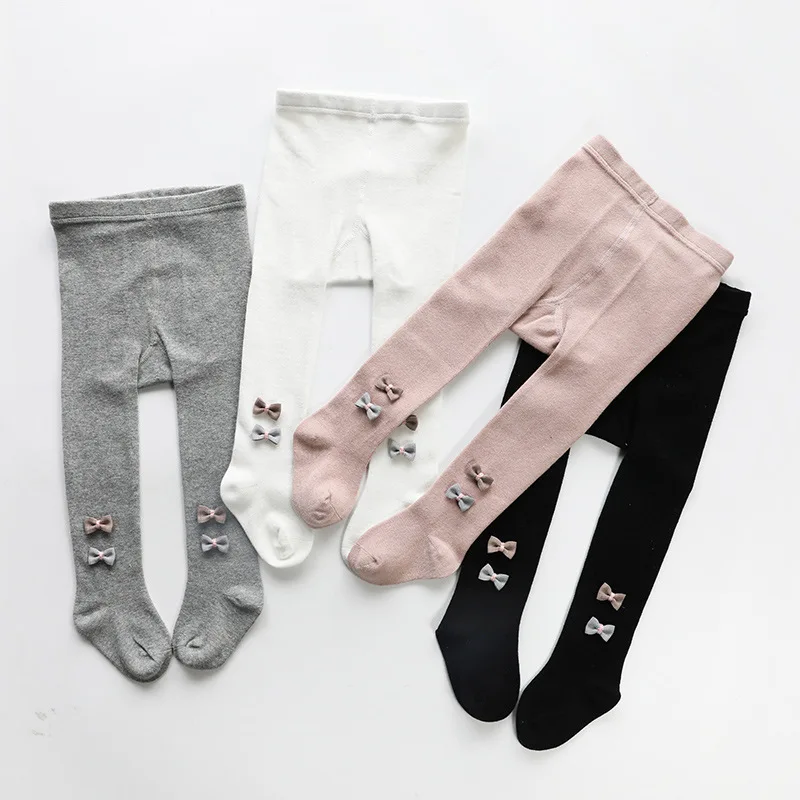 Autumn Winter Baby Girls Tights Solid Color bow-knot Leggings Soft Cotton Pantyhose Stockings 0-6Y | Детская одежда и обувь
