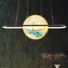 Plafonnier LED ovale en émail, design chinois simpliste, éclairage d'intérieur, luminaire décoratif de plafond, idéal pour un salon, une salle à manger, un restaurant ou un hôtel