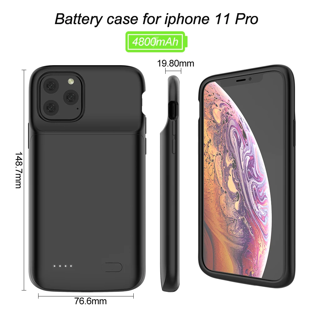 Soft Battery Case For iPhone 11 Pro Max Power Bank Power Case Charger Powerbank Case For iPhone X XS XR 6 6S 7 8 Plus 5 5S SE