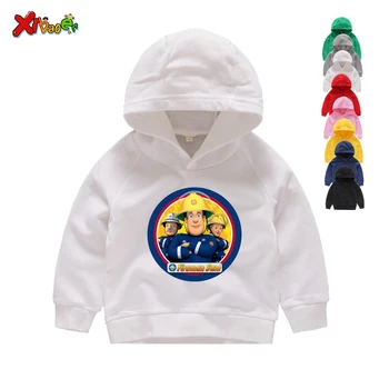 

Children Hoodies Fireman Sam Pattern Print Sweatshirts Boy Hoodies & Sweatshirts Kids Cotton White Hoodies & Sweatshirts Clothes