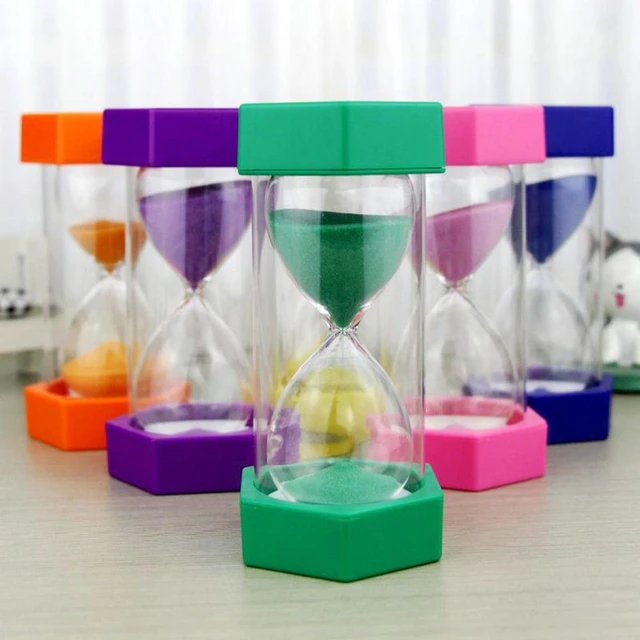 Temporizadores de arena de reloj de arena de 1/3/5/10/15/30 minutos, reloj  de arena colorido para niños, mini reloj de arena de plástico para juegos