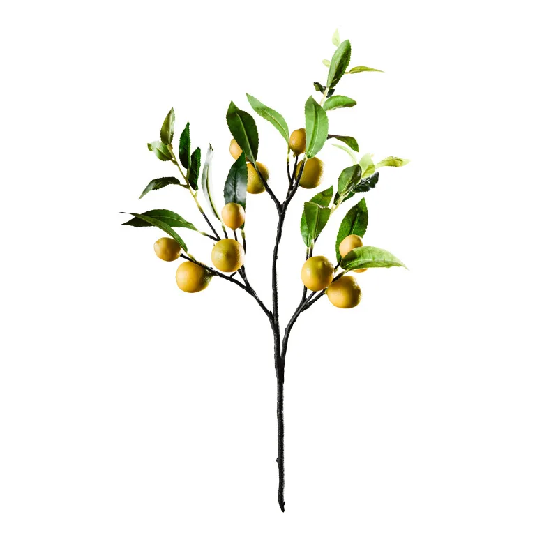 2 шт. 60 см имитация зеленого растения муляжи фруктов цветок Желтый Имитация ягод лимон фруктовое дерево ветка