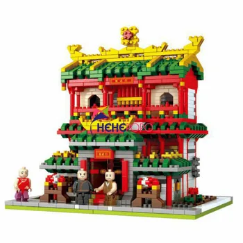 

Jingwumen Architecture Blocks Chinese Kung Fu Ancient Building Plastic Blocks Streetview Wine House for Children Gift 9909-3