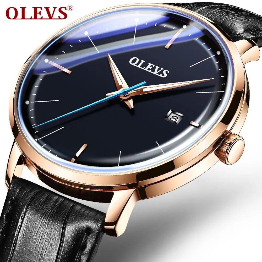 

OLEVS Automatic Mechanical Men Watch Fashion Simple Style Male Watches Rose Gold Case Auto-date Function Imported Movement