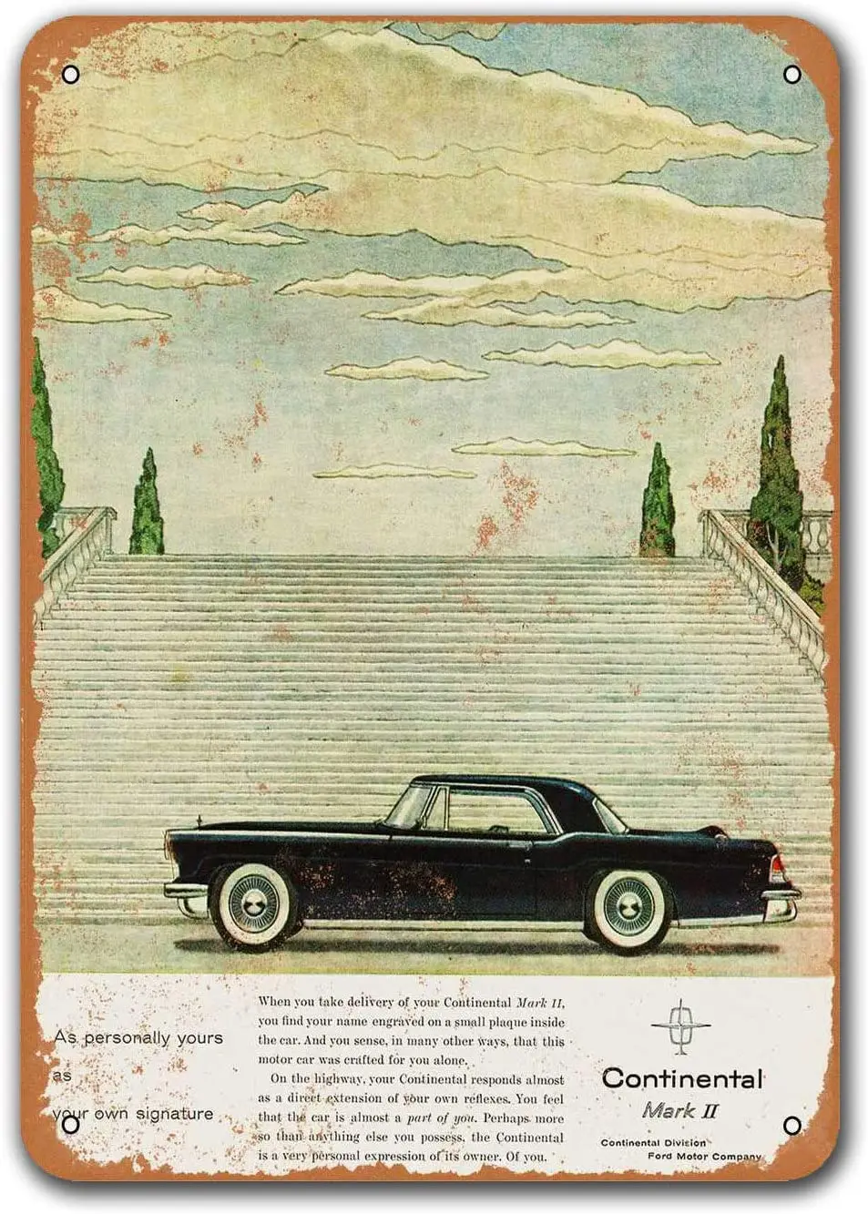 1956 Lincoln Continental Mark II автомобиль металлический жестяной знак Sisoso винтажные таблички