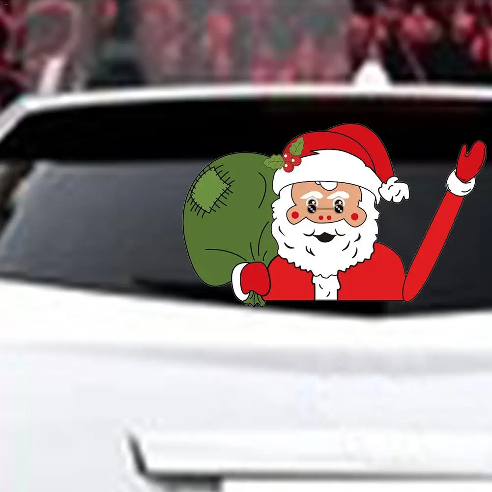 Рождественская Автомобильная наклейка Санта автомобиль задний стикер для лобового стекла заднего окна и отличительные знаки на стеклоочистителе стекло стеклоочистителя стикер