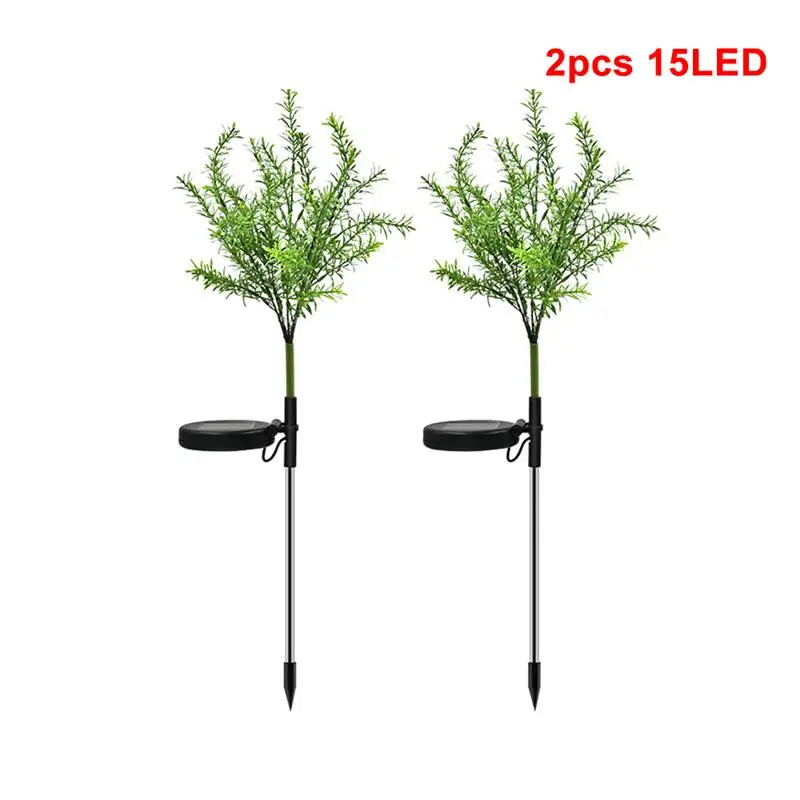 2 Pcs Garden Lights LED Solar Powered Landscape Lights Outdoor Christmas Tree For Pathway Yard Patio Deck Walkway Decoration