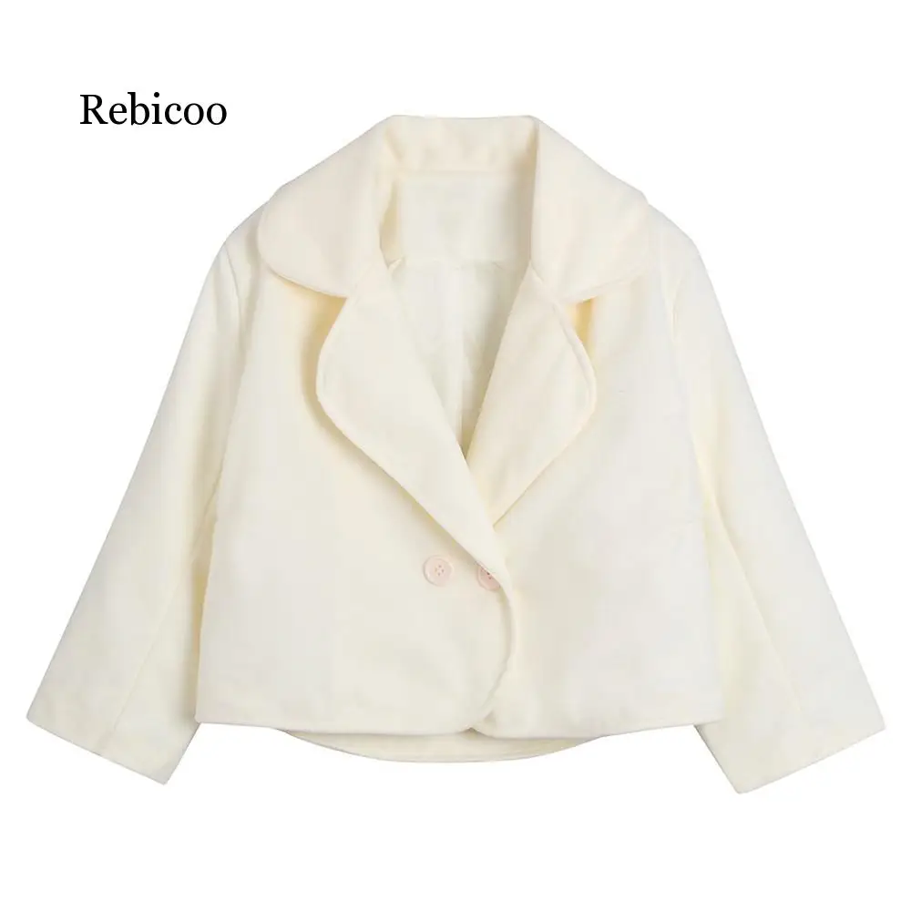 Koop 2019 Vrouwen Winter Revers Elegante Jas Casual Korte Jasje