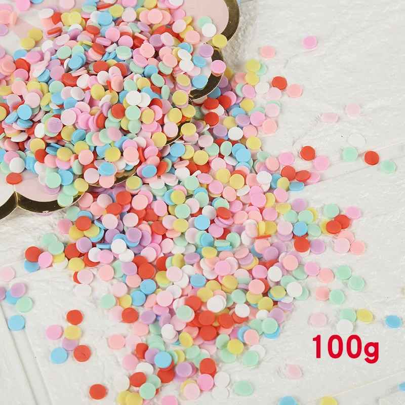 100g/lot Fimo Polymer Clay Sprinkles for Slime Heart Round Snowflake Star Slices Fake Cake Dessert Decoration DIY Nail Art Craft - Цвет: A2211