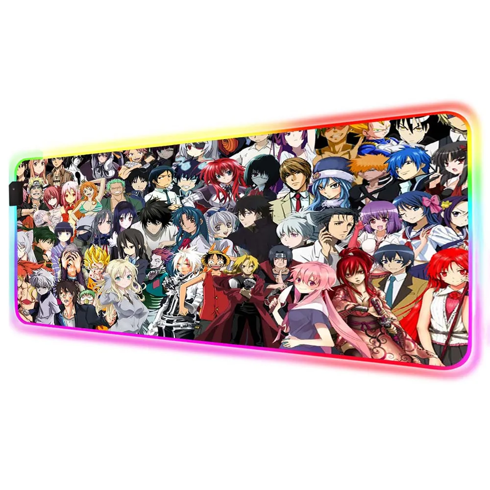 

XGZ Mousepad RGB Bestseller Anime Party Dear Franxx Mousepad LED Gaming Mouse Pad Keyboard Computing Tablet Notebook Anime Desk
