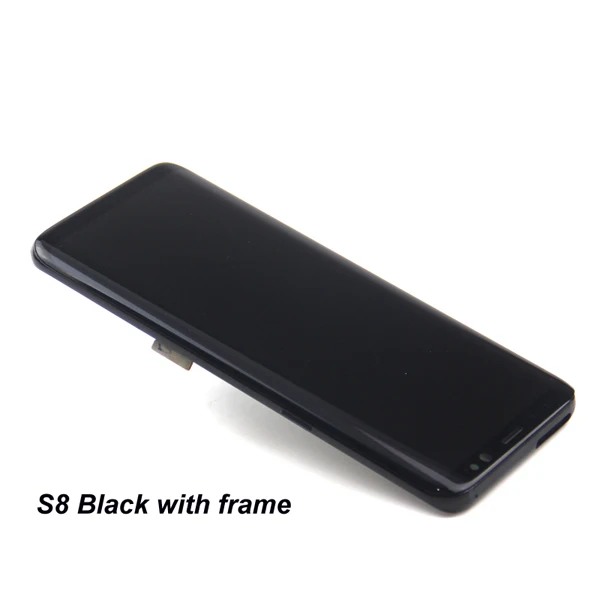 S8 S8plus экран дисплея для Samsung Galaxy S8 преобразователь изображений для сенсорного дигитайзера в сборе G950F G955 - Цвет: S8 with Black frame