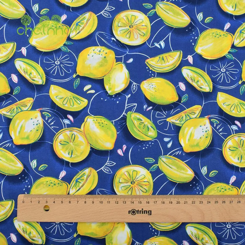 Printed Plain Cotton Fabric,Lemon Series,DIY Sewing Quilting Poplin Material For Baby&Children's Shirts,Skirts&Dress