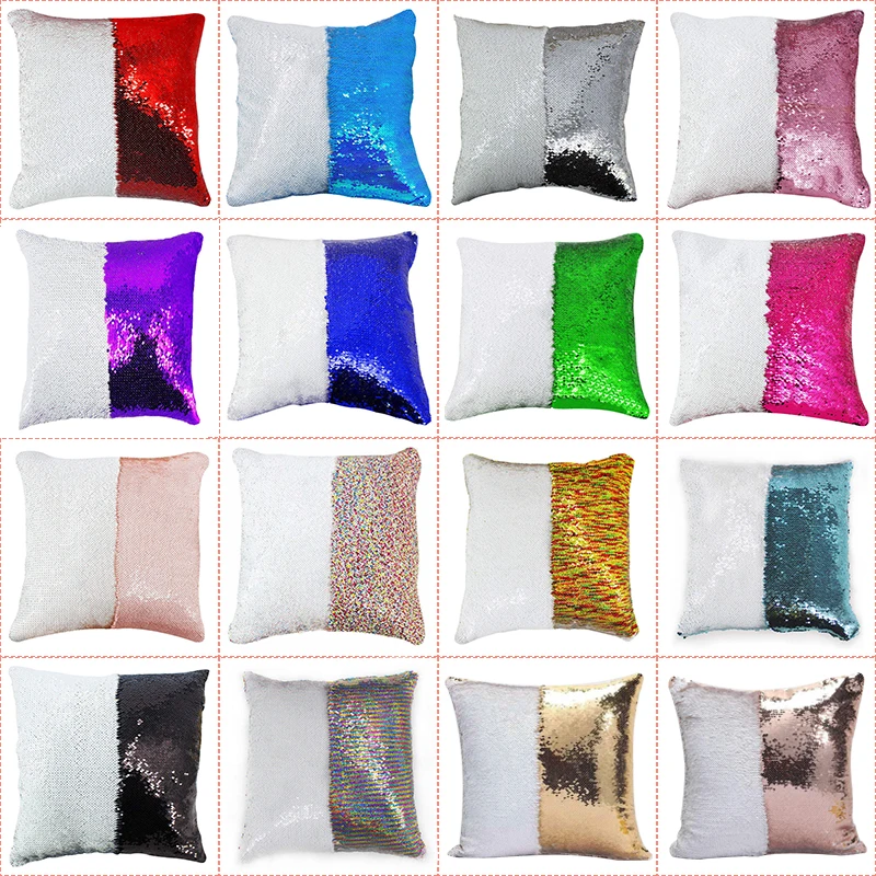 Sublimation Sequin Pillow Blanks  Cover Cushions Sublimation - Pillow  Covers 40x40cm - Aliexpress