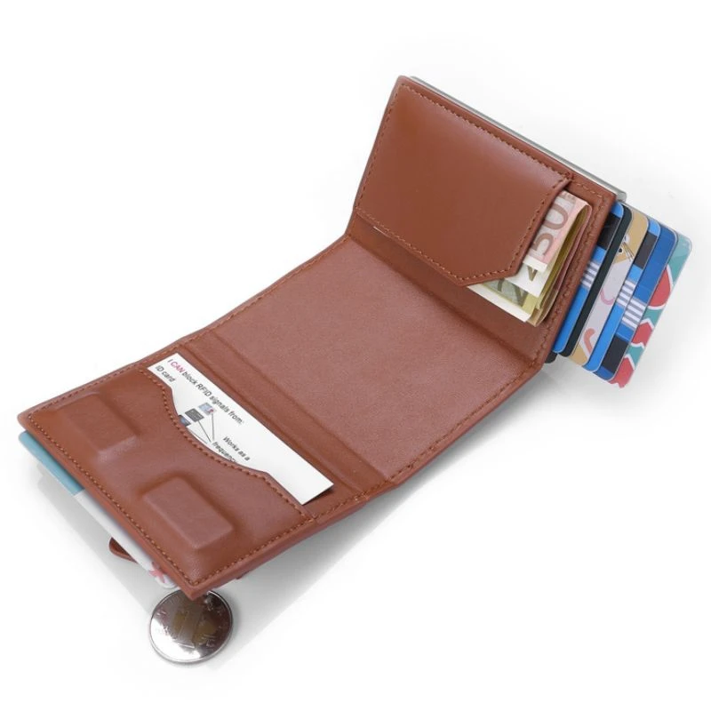 Hot RFID Blocking Protection Women Men ID Credit Card Holder Wallet PU Leather Metal Aluminum CreditCard Business Bank Case | Багаж и