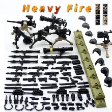 Oenux Тяжелый огонь солдат армии фигурки с оружием модель военный строительный блок Современные Военные сцены DIY Кирпич MOC игрушка для детей
