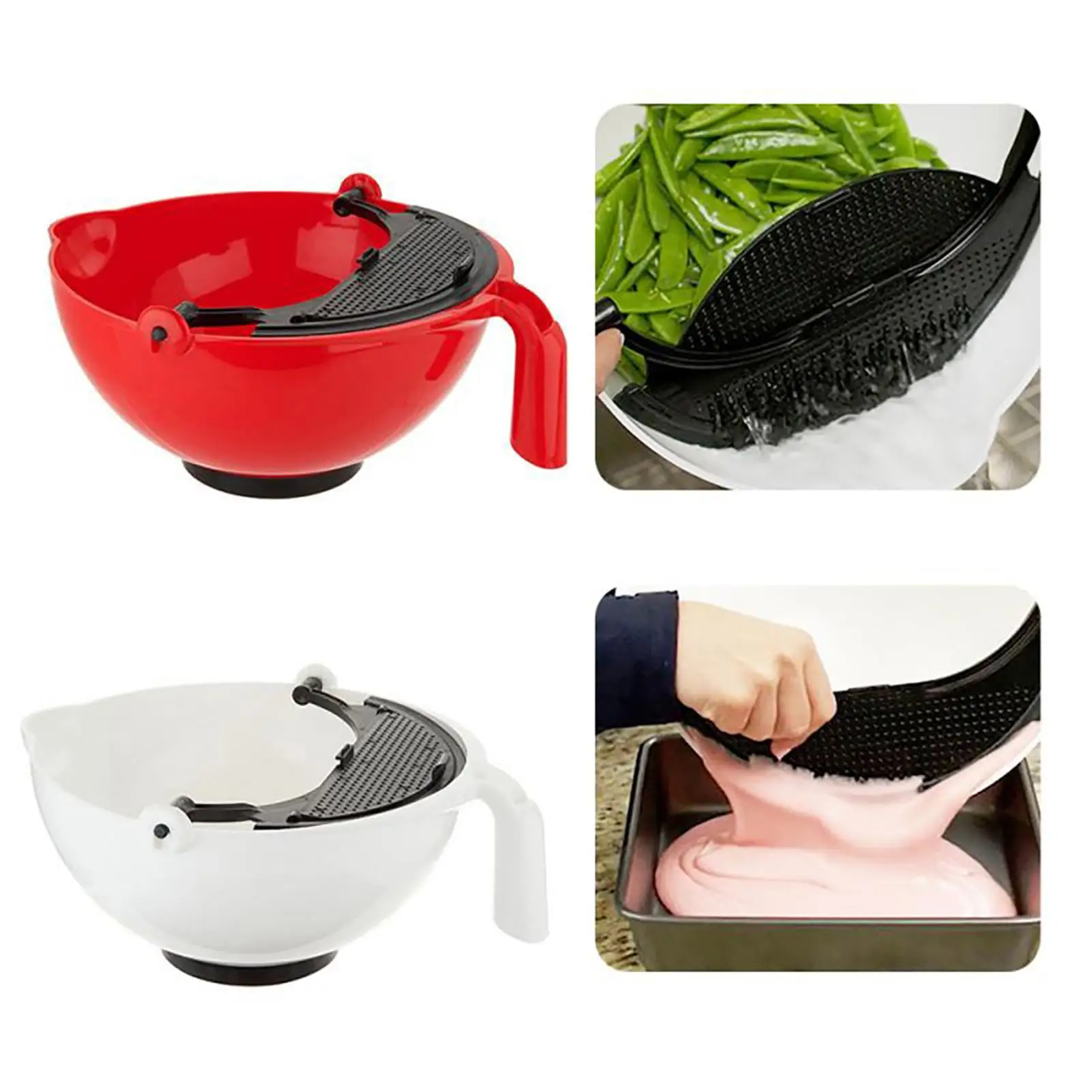 

360 Degree Rotatable Kitchen Strainer Filter Colander Bowl Water Draining Tool
