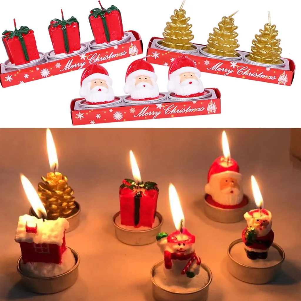 1 шт./компл. рождественские свечи с Сантой дом Снеговик в форме ароматические свечи для рождественской свадебной вечеринки декоративные свечи свет