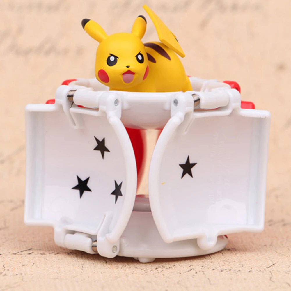 Pikachu Action Figure Cartoon Pop-up Pokemoner Deformation Poke Monster with doll Great Ball Ultra Metaballs Reversible Ball Toy