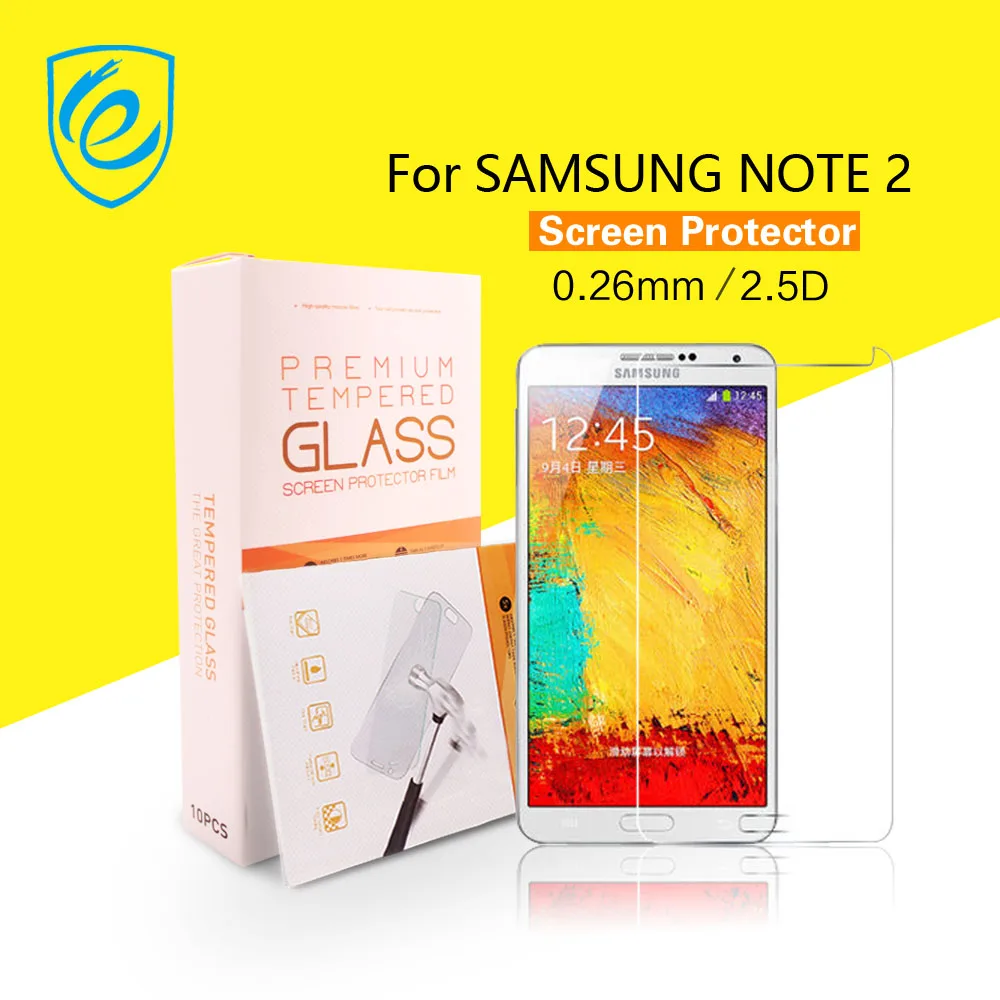 10 шт./лот 2.5D ультратонкое закаленное стекло для защиты экрана Samsung Galaxy Note2 Note 2 II с