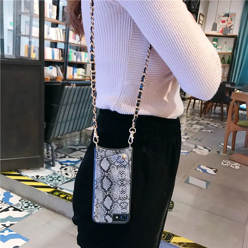 

Fashion Crossbody Cell phone Wallet bag for Credit Cards Case Cover with long chain for Iphone XS MAX XR X 6S 6 8 7 plus case