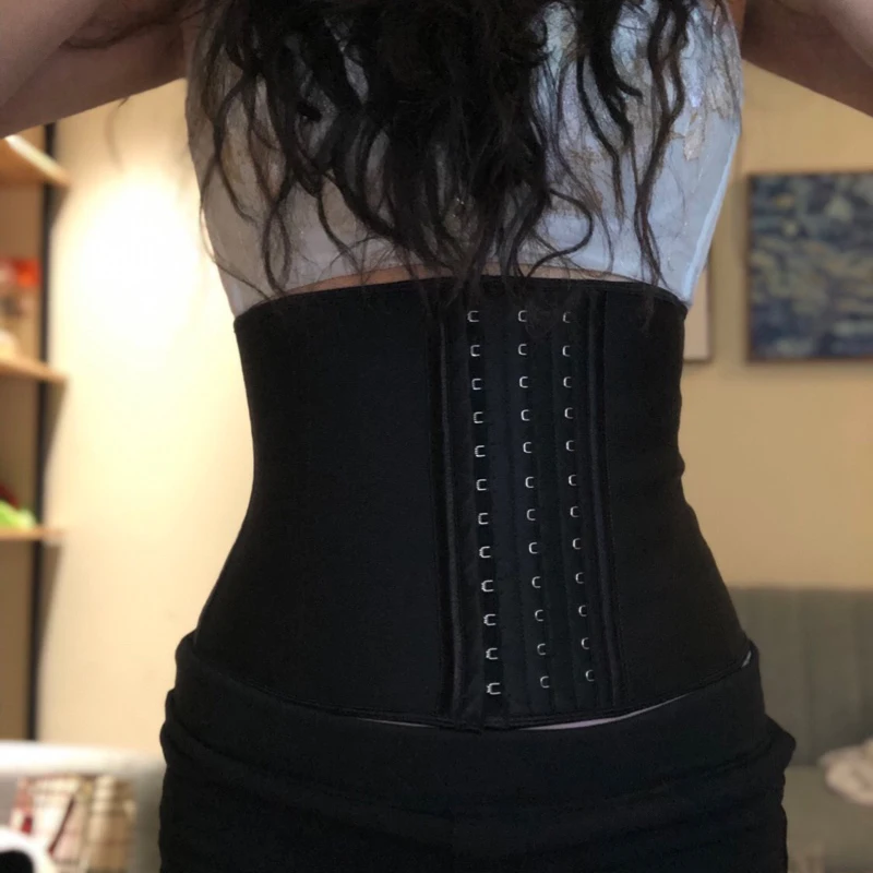 22cm Short 3 Layers Latex Waist Trainer Corset 9 Steel Bones Shapewear Body Shapers Women Corset Slimming Belt Waist Shaper 9052 shapewear for women