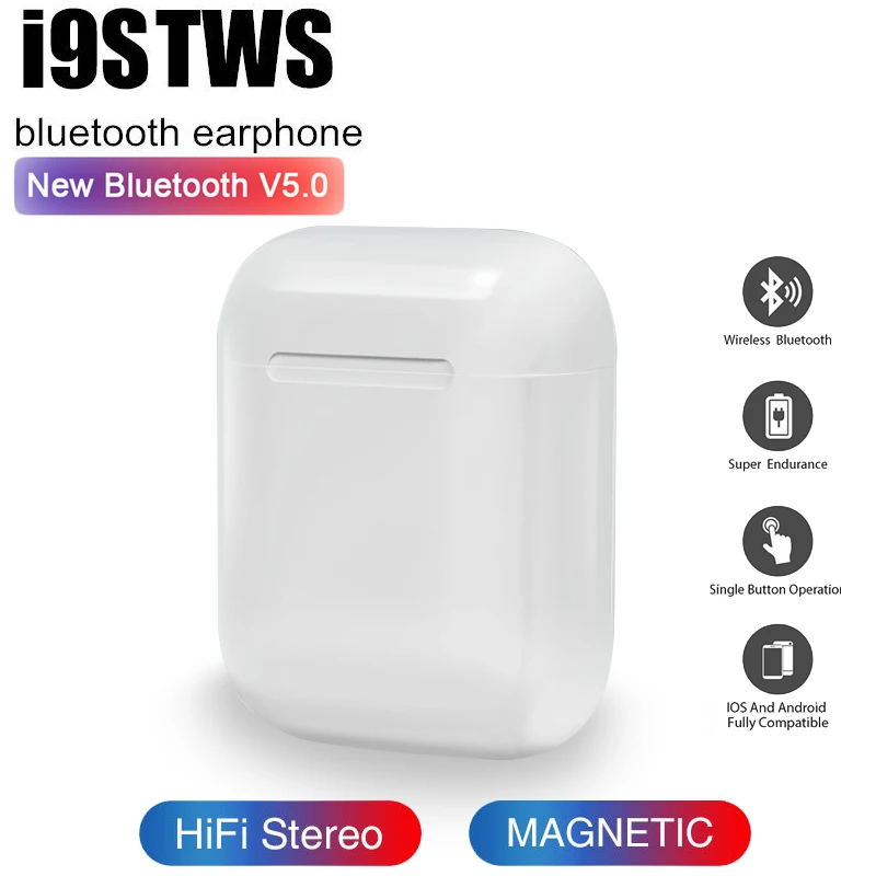20 шт i9S TWS Беспроводные наушники с двойным ухом Bluetooth 5,0 наушники стерео звук наушник с Чехол